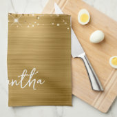 Linge De Cuisine Pailleté Or Glam Nom (Quart Plié)