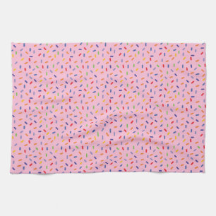 Linge De Cuisine Paillettes Arc-en-Ciel Confettis Rose Clair