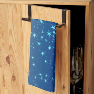 Linge De Cuisine Paillettes de Noël Étoiles Ciel Bleu