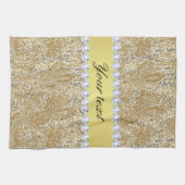 Linge De Cuisine Paillettes et diamants d'or de Faux (Horizontal)
