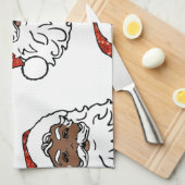 Linge De Cuisine paillettes noir santa claus (Quart Plié)