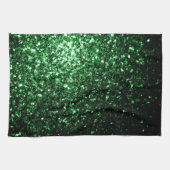 Linge De Cuisine Paillettes vert foncé fausses (Horizontal)