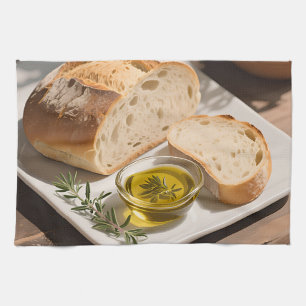 Linge De Cuisine Pain de campagne au levain Huile d'olive