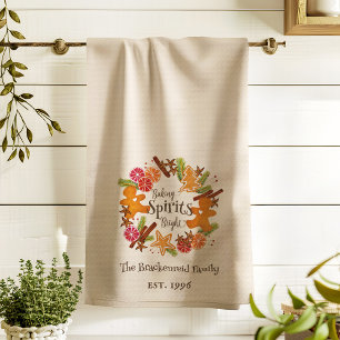 Linge De Cuisine Pain d'épices Citrus épices Wreath Noël