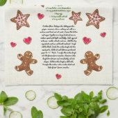 Linge De Cuisine Pain d'épices mignonne Recette de biscuits de Noël (Plié)