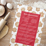 Linge De Cuisine Pain d'épices Recette sucré Noël Keepsaké cadeau<br><div class="desc">Cette serviette de cuisine de Noël sucrée a une bordure de biscuits en pain d'épice couleur aquarelle et une typographie simple sur un arrière - plan rouge festif. Ces serviettes de cuisine font un cadeau fabuleux pour partager vos recettes préférées de pain d'épices, que ce soit la vôtre ou un...</div>