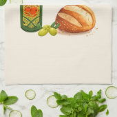 Linge De Cuisine Pain minimal et huile d'olive (Plié)