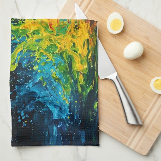 Linge De Cuisine Paint coloré (Quart Plié)