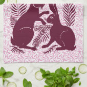 Linge De Cuisine Paire Art nouveau de lapins De Morgan et Morris (Plié)