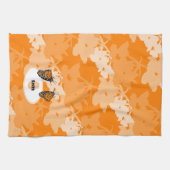 Linge De Cuisine Paire de papillons monarques stylisés Nom Orange (Horizontal)