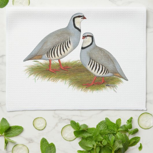 Linge De Cuisine Paire de perdrix de Chukar (Plié)