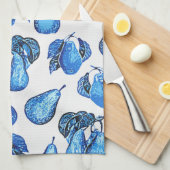 Linge De Cuisine Paire éparée Impression en Indigo Bleu et Blanc (Quart Plié)