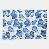 Linge De Cuisine Paire éparée Impression en Indigo Bleu et Blanc (Horizontal)