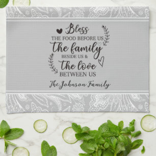Linge De Cuisine Paisley Blessings famille personnalisée