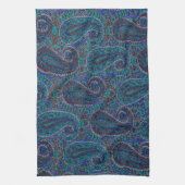 Linge De Cuisine Paisley Blue Indian Boho Motif (Vertical)
