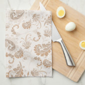 Linge De Cuisine Paisley en beige esthétique moderne Tan Brown (Quart Plié)