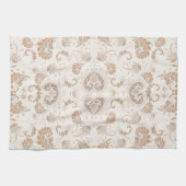 Linge De Cuisine Paisley en beige esthétique moderne Tan Brown (Horizontal)