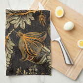 Linge De Cuisine Paisley floral indien, motif sans couture ethnique (Quart Plié)