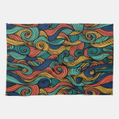 Linge De Cuisine Paisley haché (Horizontal)