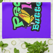 Linge De Cuisine Paix, amour, papillons ; Rétro (Plié)