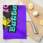 Linge De Cuisine Paix, amour, papillons ; Rétro (Quart Plié)