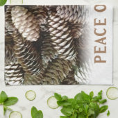 Linge De Cuisine Paix classique de cône de pin de vacances sur (Plié)