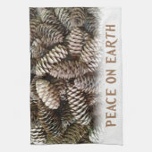 Linge De Cuisine Paix classique de cône de pin de vacances sur (Vertical)