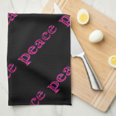Linge De Cuisine paix noire rose (Quart Plié)