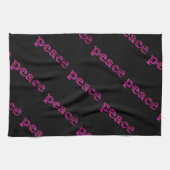 Linge De Cuisine paix noire rose (Horizontal)