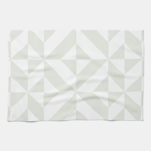 Linge De Cuisine Pale Gray Geometric Deco Cube Pattern (Horizontal)