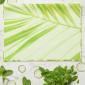 Linge De Cuisine Pale Pastel Green Palm Tree Feuilles (Plié)