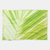 Linge De Cuisine Pale Pastel Green Palm Tree Feuilles (Horizontal)