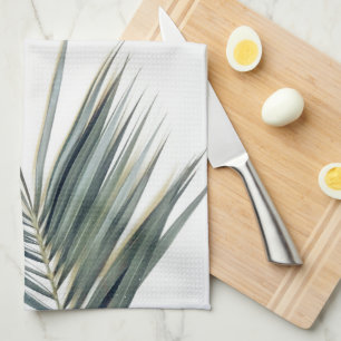 Linge De Cuisine Pale Pastel Green Palm Tree Leaf