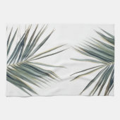 Linge De Cuisine Pale Pastel Green Palm Tree Leaf (Horizontal)