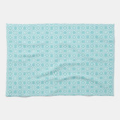 Linge De Cuisine Pale Robin's Egg Blue & White Floral Lattice  (Horizontal)