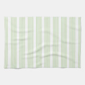 Linge De Cuisine Pale vert et blanc cinq bandes motif (Horizontal)