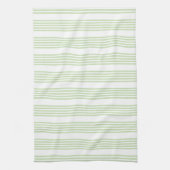 Linge De Cuisine Pale vert et blanc cinq bandes motif (Vertical)