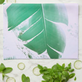 Linge De Cuisine Pale Vert Pastel Bananier (Plié)