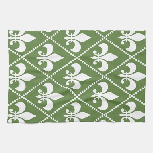 Linge De Cuisine Palm Green Fleur de Lis (Horizontal)