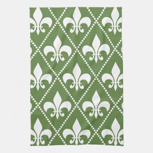 Linge De Cuisine Palm Green Fleur de Lis (Vertical)