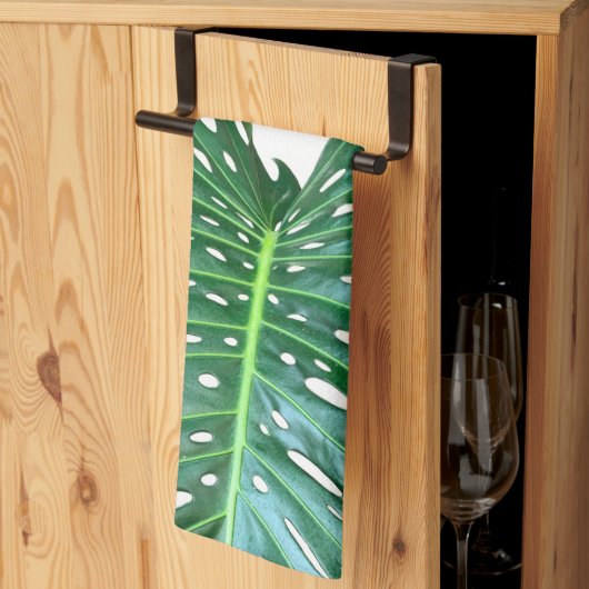 Linge De Cuisine Palm Leaf, feuillage tropical, forêt tropicale (Pliage en tiers)