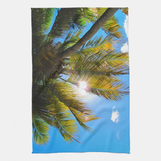 Linge De Cuisine Palm Paradise Ciel Bleu Soleil (Vertical)