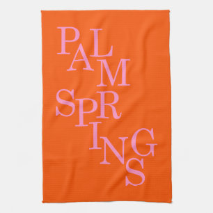 Linge De Cuisine Palm Springs Orange Et Rose