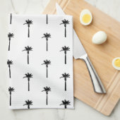 Linge De Cuisine Palm Tree Silhouette Motif Voyage côtier Chic (Quart Plié)