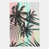 Linge De Cuisine Palmes noires au coucher du soleil (Vertical)