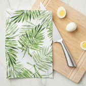 Linge De Cuisine Palmettes vertes (Quart Plié)