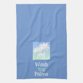 Linge De Cuisine Palmier Lavez Vos Palmiers Beach Island Blue Ombre (Vertical)