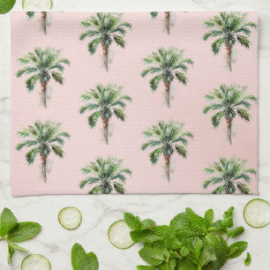 Linge De Cuisine Palmier Tropical Rose-Brut