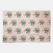 Linge De Cuisine Palmier Tropical Rose-Brut (Horizontal)