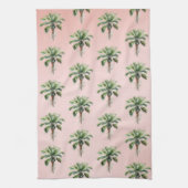 Linge De Cuisine Palmier Tropical Rose-Brut (Vertical)